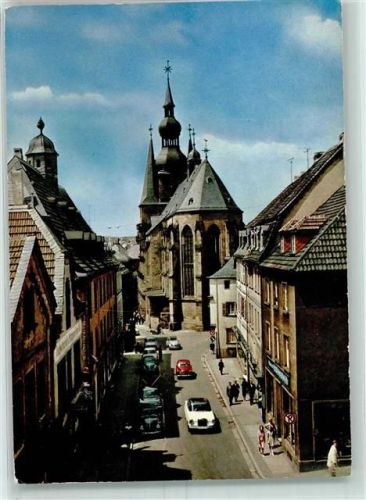 St. Wendel Balduinstraße mit St. Wendalinus Basilika VW Käfer Mercedes