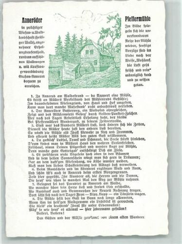 Gießen Gasthaus Anneröder-Mühlchen Gedicht Anneröder Pfeffermühle