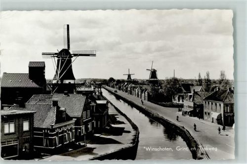 Winschoten Kanal mit Leinpfad Windmühlen