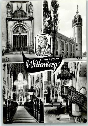 Lutherstadt Wittenberg Thesentür der Schloßkirche Luther's Grab Schloßkirche Innenansicht