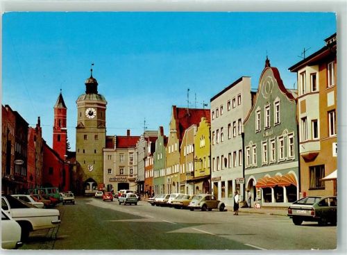 Vilsbiburg Stadtplatz Stadttor Bayerische Vereinsbank Zigaretten- und Kaugummiautomat