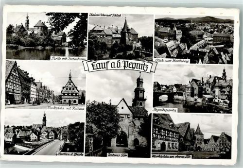 Lauf Judenturm Blick zum Moritzberg Marktplatz mit Rathaus Stegnitz Unteres Tor Marktplatz am oberen Tor