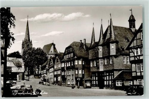 Frankenberg Obermarkt Ev. Kirche Rathaus Motorrad