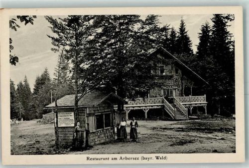Bayerisch Eisenstein Gasthaus am Arbersee Treppe Frau