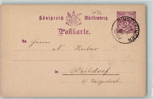 Sindelfingen 1890 Ganzsache