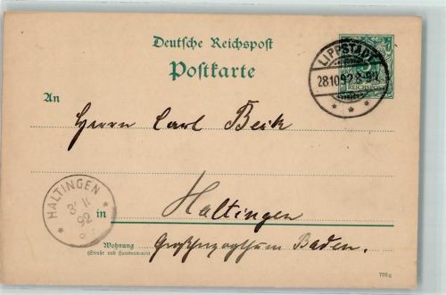Lippstadt 1892 Ganzsache