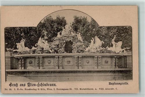 Wien 1900 Schloss Schönbrunn Neptunsgrotte