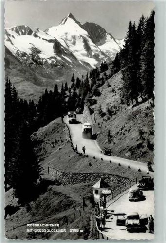 Heiligenblut Rossbacherkehre mit Großglockner Omnibus Auto VW Käfer