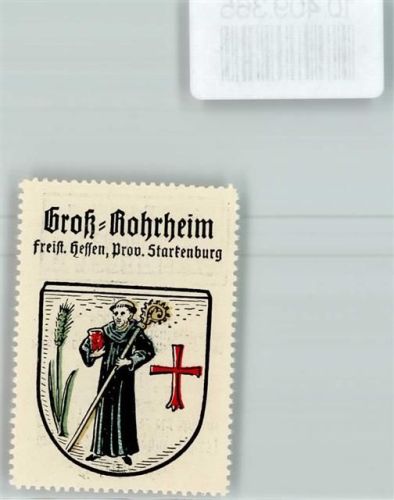 Groß-Rohrheim Vignette Wappen Kaffee Hag ca 1920-1940 Mönch