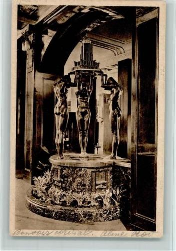 Berlin Mitte 1911 Weinhaus Rheingold - Brunnen Rheingold Töchter von Prof. Metzner Skulpturen