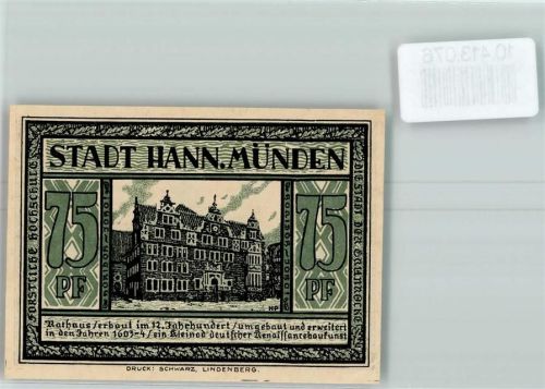 Hann. Münden Notgeld Scherenschnitt St. Katharinen Läuten