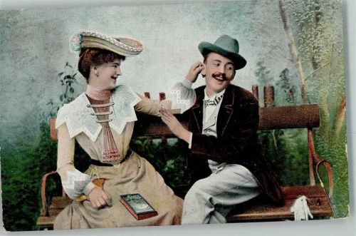 1906 Verlag Trenkler Serie 791-8 - Liebespaar auf der Parkbank, AK