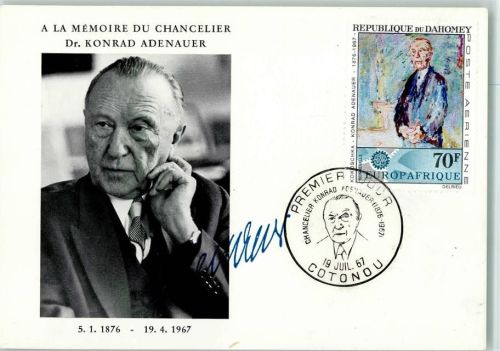 Adenauer - 1876-1967 - Sonderstempel, Sonderbriefmarke, Ganzsache, gute Erhaltung AK