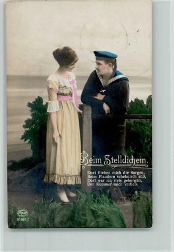 1917 Beim Stelldichein handcoloriert - Amag Serie 61991-1 AK