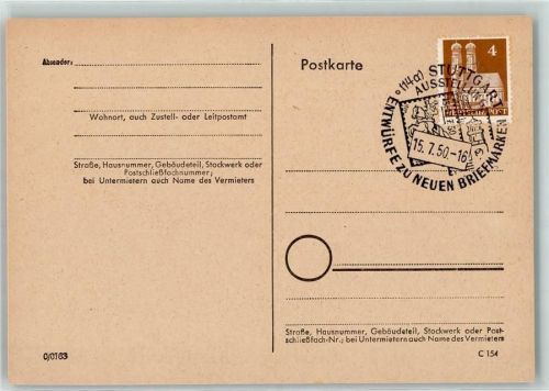 Stuttgart Ausstelung Entwürfe zu neuen Briefmarken 15. Juli 1950
