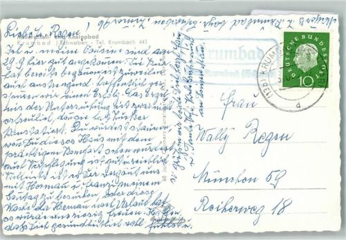 Krumbad Landpoststempel über Krumbach