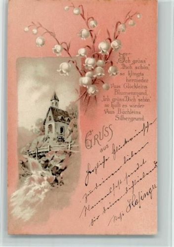 1900 Poesie Spruch - Gruss aus - gute Erhaltung AK