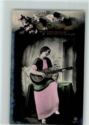 Serie 657-4 Ich bin dir gut - Frau mit Gitarre - Fotoverlag , gute Erhaltung