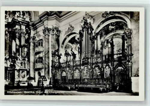 Ottobeuren Basilika, Orgel mit Chorgestühl , sehr gute Erhaltung AK
