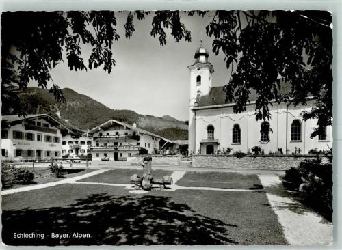 Schleching Holzbrunnen Rathaus Friedhof Kirche