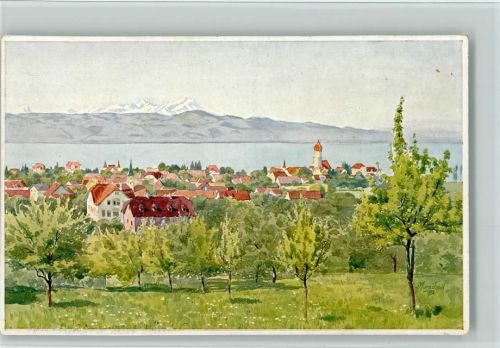 Wasserburg Blick nach Wasserburg Im Hintergrund der Säntis sign. Marschall