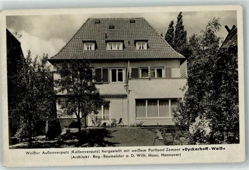 Architekt Reg. Baumeister Wilh. Mues Hannover - Außenputz mit Portland Zement Dyckerhoff Weiß Werbung