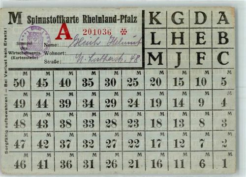 Spinnstoffkarte Rheinland Pfalz