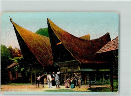 Sumatra Missionsarzt kommt in ein Batak Dorf
