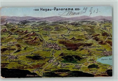 Singen Hegau Panorama Landkarte