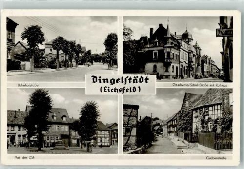 Dingelstädt Bahnhofstraße Platz der DSF Geschwister-Scholl-Straße Rathaus Tabakwaren-Laden