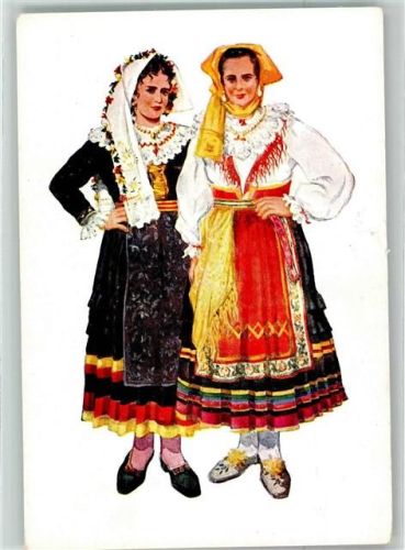 Tracht Insel Krk Dobrinj sign. Vladimir Kirin Trachten Kroatien Künstlerkarte