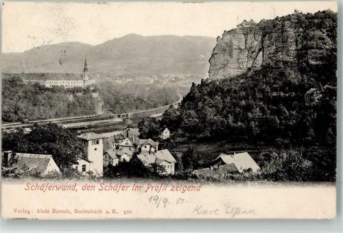 Decin 1901 Schäferwand den Schäfer im Profil zeigend