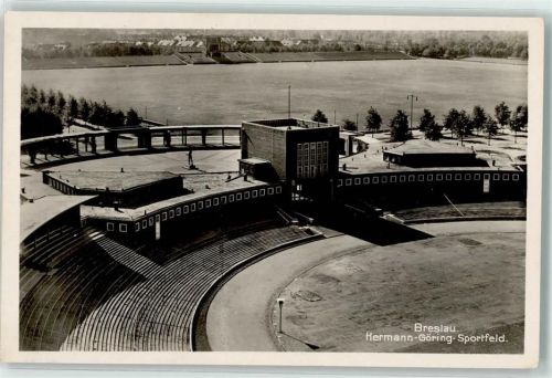 Breslau 1941 Fliegeraufnahme Hermann-Göring-Sportfeld Stadion WK II