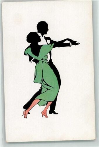 Silhouette Serie Nr. 1318-1 Verlag A. Rehn Tanz Künstlerkarte