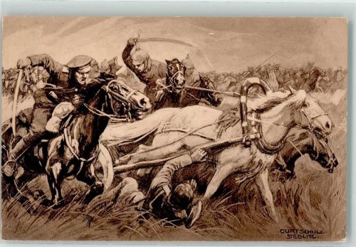 1915 sign. Schulz Curt WK I Wohlfahrskarte Reichsverband Verfolgung bei Tannenberg