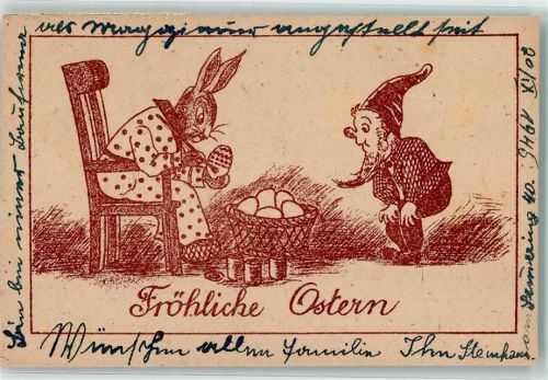 Ostern Hase vermenschlicht Pormit Nr.150 Zwerg