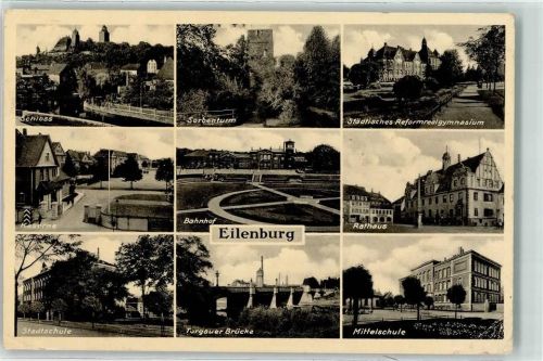 Eilenburg Schloß Sorbenturm Stadtschule Rathaus Torgauer-Brücke