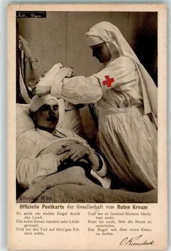 Krankenschwester Verwundeter Kilophot Wien 1914 Rotes Kreuz