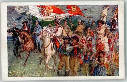 Hey Slovane Hymne des Slowakischen Staates Tracht Uniform Flaggen J. Kocie