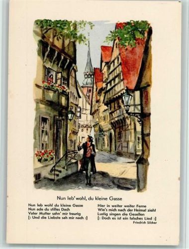 Nun leb wohl, du kleine Gasse - Friedrich Silcher, gute Erhaltung AK Wandern