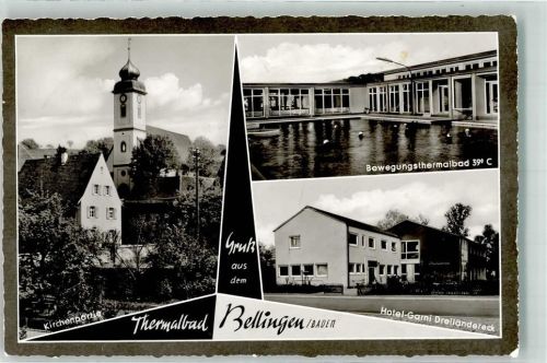 79415 W7848 Bad Bellingen , Baden - Kirche St. Leodegar Bewegungsthermalbad Hotel Dreiländereck