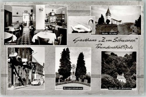 Bundenthal Gasthaus zum Schwanen Kriegerdenkmal Kapelle St. Wendelin VW-Kafer Foto Metz