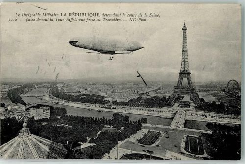 Paris 1910 Le Dirigeable Militaire La Republique
