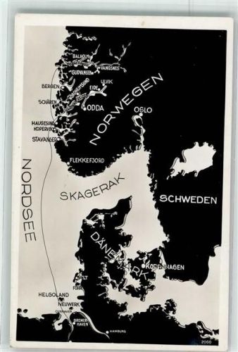 Kopenhagen Dänemark Norwegen Schweden Landkarte
