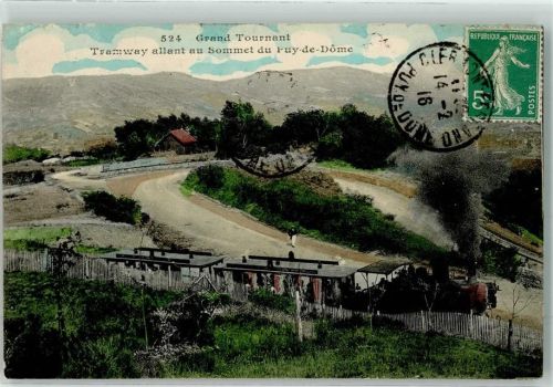 Orcines 1916 Grand Tournant Tramway allant au Sommet du Puy de Dome Eisenbahn