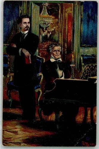 W8580 Bayreuth Richhard Wagner Komponist Künstlerkarte Adel Ludwig II 1910 Gebrauchsspuren