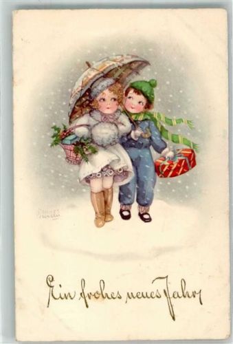 1940 Neujahr Kinder Regenschirm Muff Geschenke