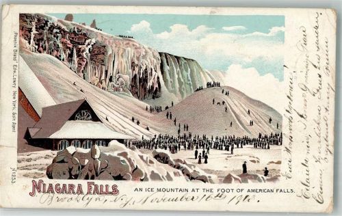 Niagara Falls 1903 Niagara Fälle Winterlithographie