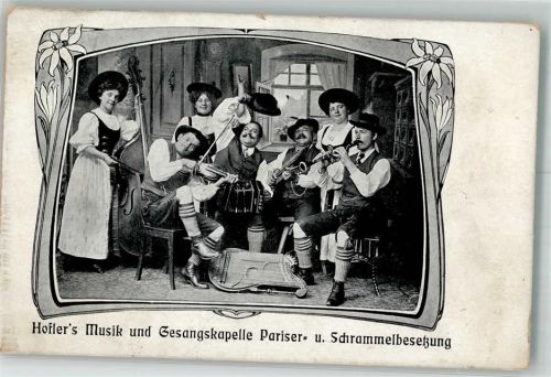 Hoflers Gesangskapelle Pariser- und Schrammelbesetzung Ziehharmonika Jugendstil