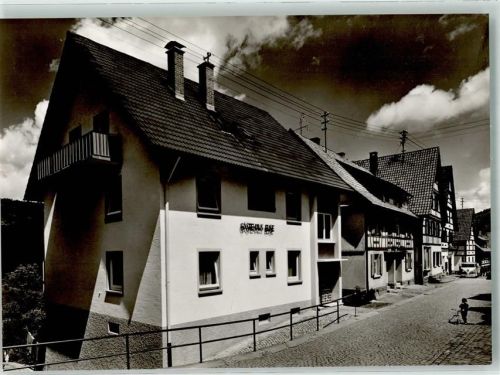 76596 W7564 Bermersbach , Murgtal Foto AK Gasthaus Pension Sternen Pension Elise